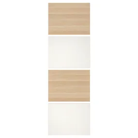 IKEA MEHAMN МЕХАМН, 4 панелі для рами розсувних дверцят, під білений дуб/білий, 75x236 см 404.211.88 фото