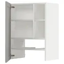 IKEA METOD МЕТОД, настінн шаф д / витяжки з полиц / дверц, білий / світло-сірий Lerhyttan, 60x80 см 295.044.63 фото thumb №1