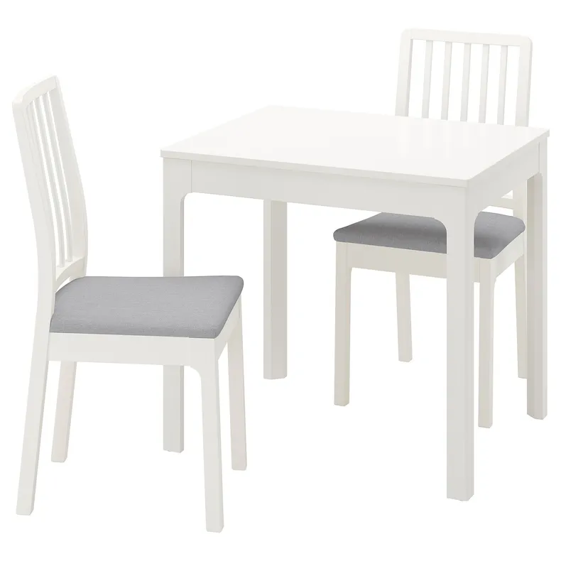 IKEA EKEDALEN ЕКЕДАЛЕН / EKEDALEN ЕКЕДАЛЕН, стіл+4 стільці, білий білий / ОРРСТА світло-сірий, 80 / 120 см 994.829.62 фото №2