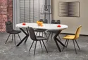 Кухонний стіл HALMAR PERONI 100-250x100 см білий мармур - чорний фото thumb №4