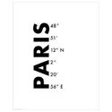 IKEA BILD БІЛЬД, постер, координати, Париж, 40x50 см 805.815.80 фото thumb №1