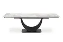 Розкладний стіл HALMAR FERNANDO 160-240х92 с м, стільниця - білий мармур, ніжки - чорні фото thumb №1