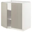 IKEA METOD МЕТОД, підлогова шафа з полицями / 2 дверцят, білий / стенсундський бежевий, 80x60 см 694.605.32 фото thumb №1