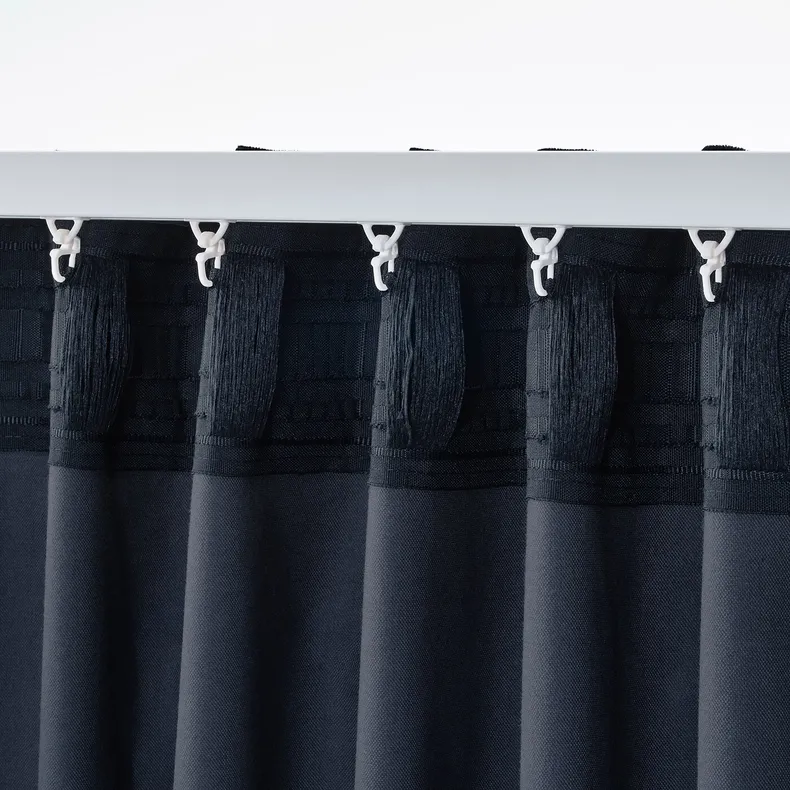 IKEA SANELA САНЕЛА, затемняющие гардины, 2 шт., тёмно-синий, 140x300 см 404.444.82 фото №8