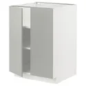 IKEA METOD МЕТОД, напольный шкаф с полками / 2дверцами, белый / светло-серый, 60x60 см 495.392.25 фото thumb №1