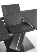 Обеденный стол раскладной HALMAR SALVADOR 160-200x90 см, столешница - темно-серый, ножки - темно-серые фото thumb №9