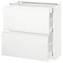 IKEA METOD МЕТОД / MAXIMERA МАКСИМЕРА, напольный шкаф / 2фасада / 3ящика, белый / Воксторп матовый белый, 80x37 см 891.128.34 фото