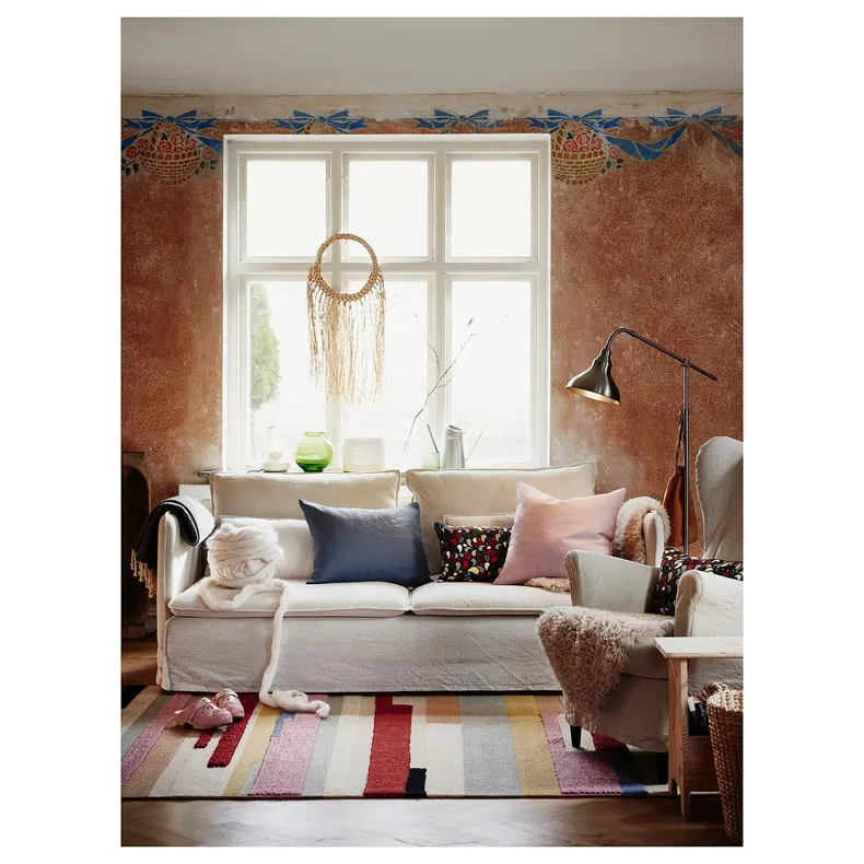 IKEA BRÖNDEN БРЕНДЕН, килим, короткий ворс, ручна робота різнобарвний / червоний, 170x240 см 105.329.27 фото №3