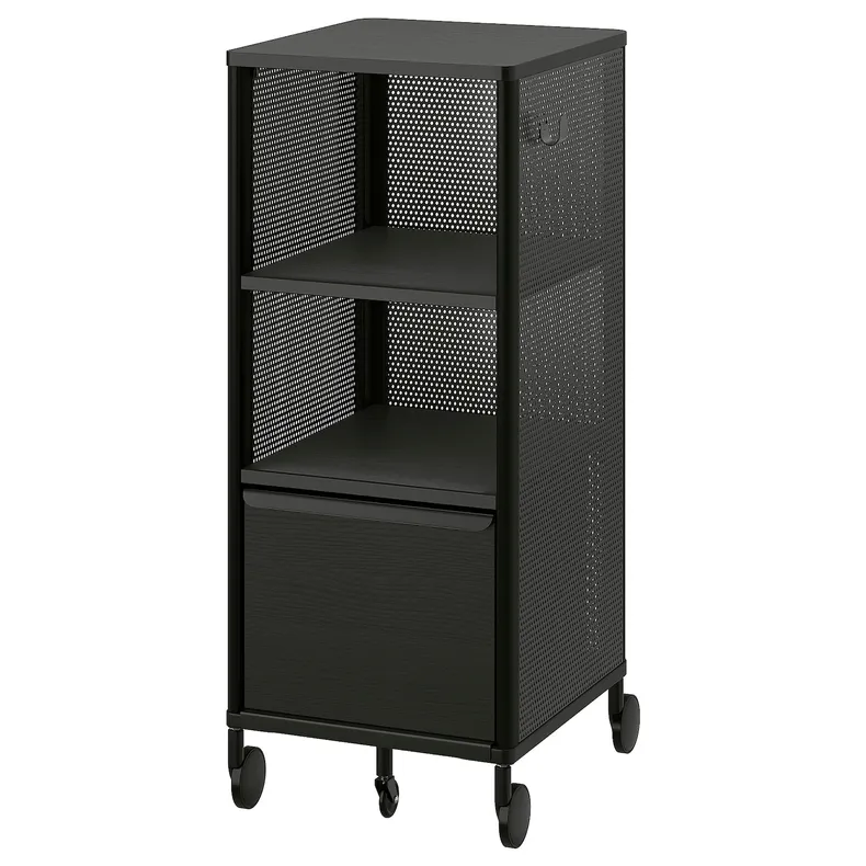 IKEA BEKANT БЕКАНТ, модуль на колесах, сетка/черный, 41x101 см 205.913.70 фото №1