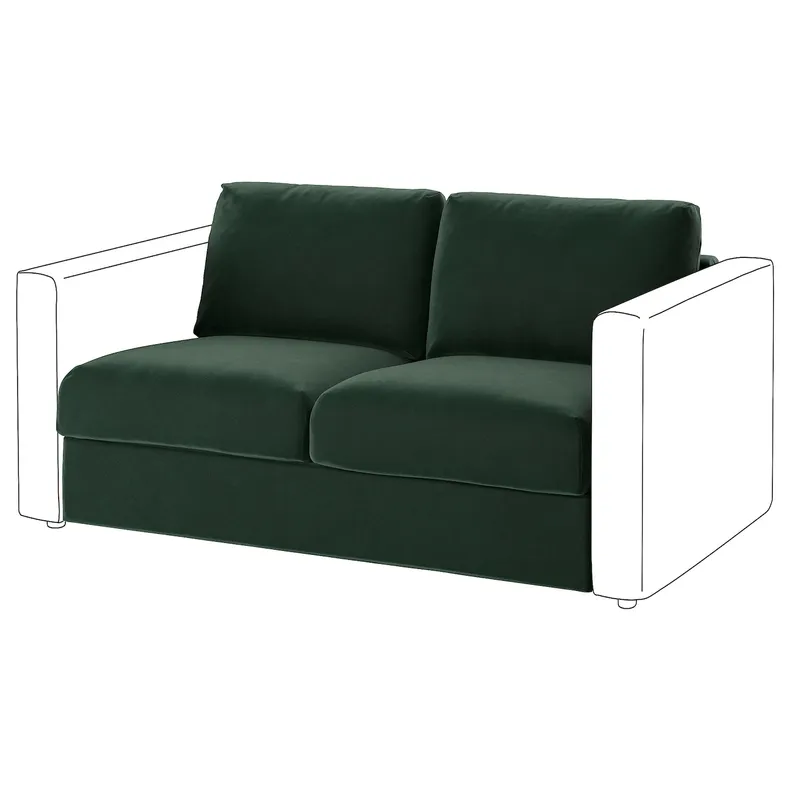 IKEA VIMLE ВИМЛЕ, секция 2-местного дивана-кровати, Джупарп темно-зеленый 795.372.58 фото №2