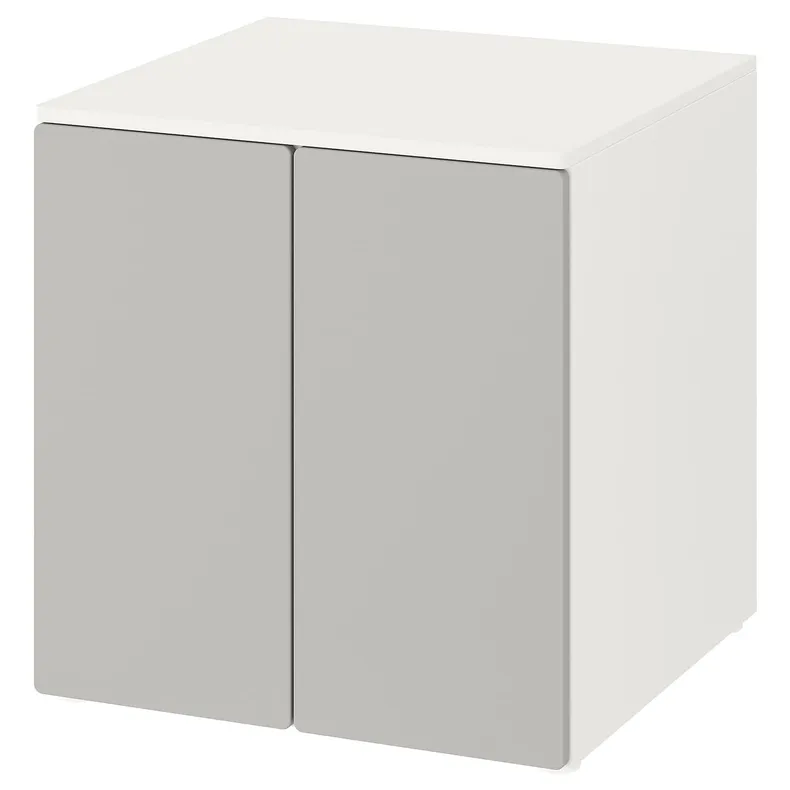 IKEA SMÅSTAD СМОСТАД / PLATSA ПЛАТСА, шкаф, белый серый с 1 полкой, 60x57x63 см 093.897.89 фото №1