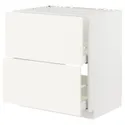 IKEA METOD МЕТОД / MAXIMERA МАКСИМЕРА, напольный шкаф п / мойку+2фасада / 2 ящ, белый / Вальстена белый, 80x60 см 595.071.77 фото thumb №1