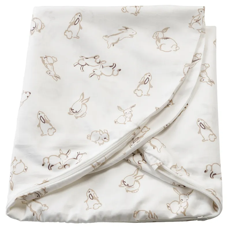 IKEA LEN ЛЕН, чехол на подушку для кормления, в кроликах / белых, 60x50x18 см 004.141.37 фото №1