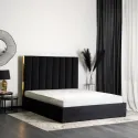 Кровать двуспальная бархатная MEBEL ELITE EMILIO Velvet, 160x200 см, Черный фото thumb №4