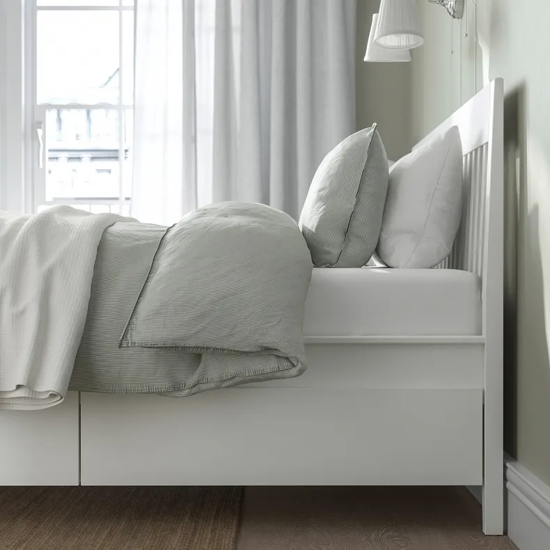IKEA IDANÄS ИДАНЭС, каркас кровати с ящиками, белый, 160x200 см 304.588.70 фото №4