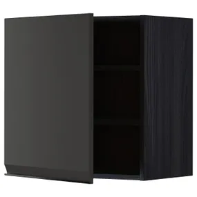 IKEA METOD МЕТОД, навесной шкаф с полками, черный / матовый антрацит, 60x60 см 794.954.04 фото