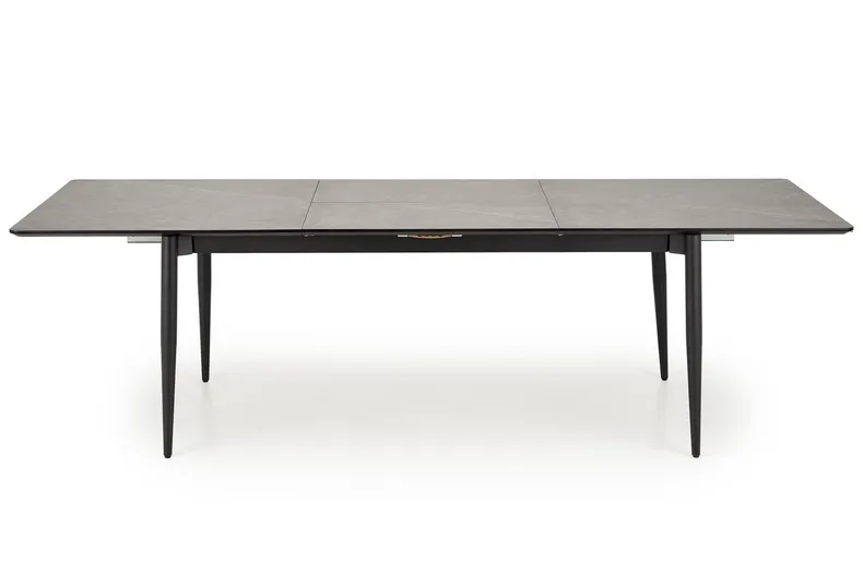 Раскладной стол HALMAR CHARLES 180-260х90 см, столешница - серый мрамор, ножки - черные фото №1