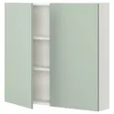 IKEA ENHET ЕНХЕТ, настінна шафа з 2 полицями / дверцят, білий / блідо-сіро-зелений, 80x17x75 см 394.968.77 фото thumb №1