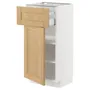IKEA METOD МЕТОД / MAXIMERA МАКСИМЕРА, напольный шкаф с ящиком / дверцей, белый / дуб форсбака, 40x37 см 195.092.63 фото