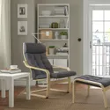 IKEA POÄNG ПОЭНГ, кресло с табуретом для ног, окл береза / огненный темно-серый 695.020.75 фото thumb №2