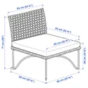 IKEA JUTHOLMEN ЮТХОЛЬМЕН, крісло вуличне, темно-сірий / бежевий куддарна, 65x73x71 см 693.851.56 фото thumb №6