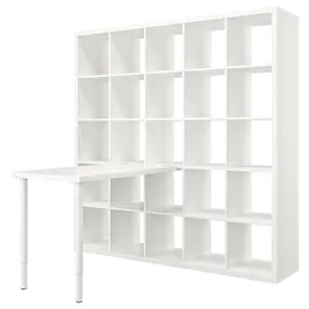 IKEA KALLAX КАЛЛАКС / LINNMON ЛИННМОН, стол, комбинация, белый, 182x139x182 см 094.816.98 фото