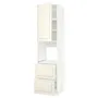 IKEA METOD МЕТОД / MAXIMERA МАКСІМЕРА, висока шафа для духовки+дверц / 2шухл, білий / БУДБІН кремово-білий, 60x60x240 см 994.642.27 фото