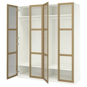 IKEA PAX ПАКС / TONSTAD ТОНСТАД, гардероб, комбинация, белое/дубовое стекло, 200x60x236 см 895.493.69 фото