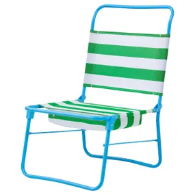 IKEA STRANDÖN СТРАНДЕН, пляжне крісло, білий зелений / синій 905.227.69 фото