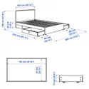 IKEA GLADSTAD ГЛАДСТАД, кровать с обивкой,4 кроватных ящика, Кабуса светло-серый, 160x200 см 594.070.12 фото thumb №9