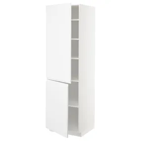 IKEA METOD МЕТОД, высокий шкаф с полками / 2 дверцы, белый / Воксторп матовый белый, 60x60x200 см 994.564.11 фото