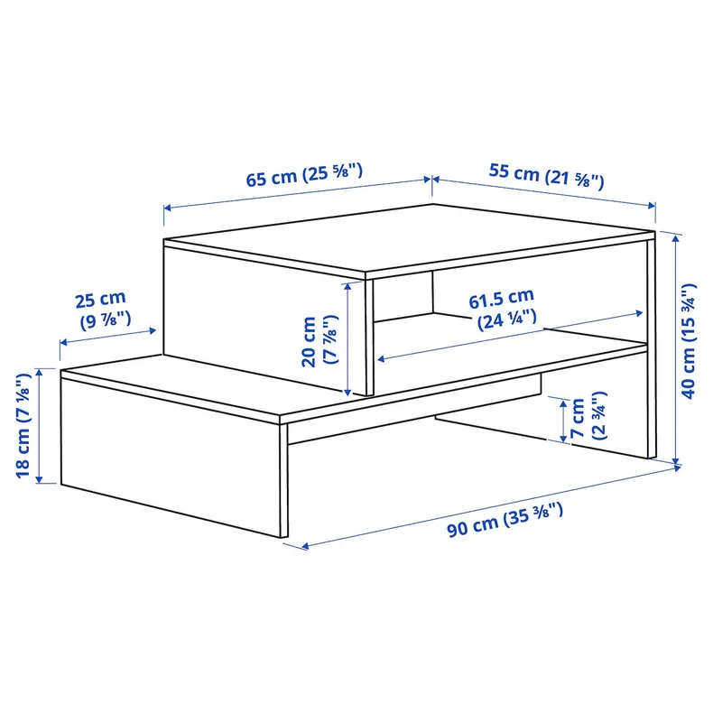 IKEA HOLMERUD ХОЛМЕРУД, журнальный стол, имит. дуб, 90x55 см 905.407.06 фото №5