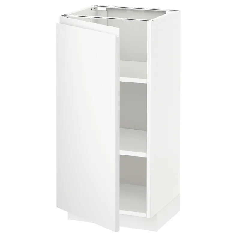 IKEA METOD МЕТОД, напольный шкаф с полками, белый / Воксторп матовый белый, 40x37 см 694.666.66 фото №1