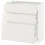 IKEA METOD МЕТОД / MAXIMERA МАКСІМЕРА, підлогова шафа з 3 шухлядами, білий / ВЕДДІНГЕ білий, 80x37 см 190.522.11 фото