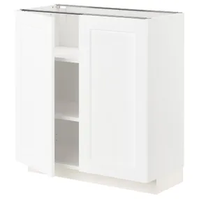 IKEA METOD МЕТОД, напольный шкаф с полками / 2дверцами, белый Энкёпинг / белая имитация дерева, 80x37 см 094.733.73 фото