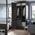 IKEA PAX ПАКС / FORSAND ФОРСАНД, гардероб, комбинация, темно-серый / темно-серый, 100x60x236 см 194.311.70 фото thumb №3