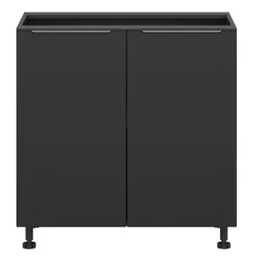 BRW Кухонна дводверна шафа Sole L6 80 см чорний матовий, чорний/чорний матовий FM_D_80/82_L/P-CA/CAM фото