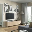 IKEA BESTÅ БЕСТО, тумба для телевізора з дверцятами, дуб білий морений / Lappviken white stained Oak, 180x42x38 см 893.307.09 фото thumb №3