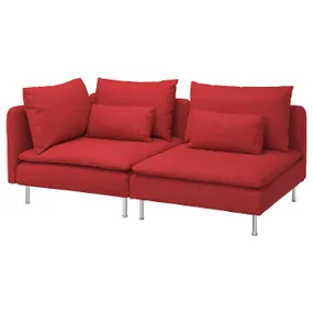 IKEA SÖDERHAMN СОДЕРХЭМН, 3-местный диван, с открытым концом/Тонуруд красный 895.144.64 фото