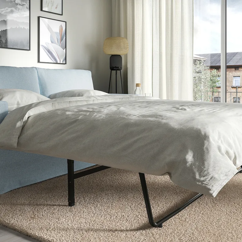 IKEA HYLTARP ХИЛЬТАРП, 2-местный диван-кровать, Киланда бледно-голубая 794.895.92 фото №4