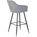 Барный стул бархатный MEBEL ELITE SALEM Velvet, серый / черный фото thumb №9