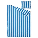 IKEA SLÅNHÖSTMAL СЛОНХЁСТМАЛ, пододеяльник и наволочка, синий / белый / полосы, 150x200 / 50x60 см 805.790.06 фото thumb №5
