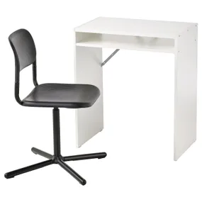 IKEA TORALD ТОРАЛЬД / SMÄLLEN СМЕЛЛЕН, стіл і стілець, білий/чорний 694.885.74 фото