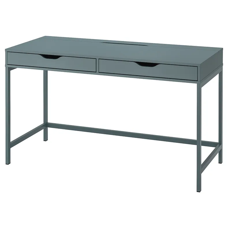 IKEA ALEX АЛЕКС, письмовий стіл, сіро-бірюзовий, 132x58 см 804.838.05 фото №1