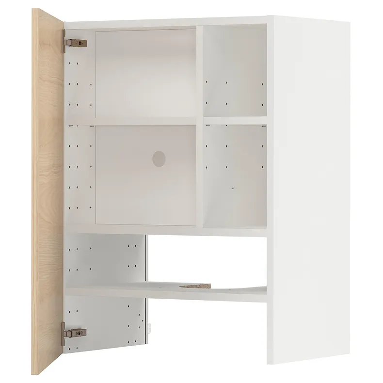 IKEA METOD МЕТОД, настінн шаф д / витяжки з полиц / дверц, білий / АСКЕРСУНД під світлий ясен, 60x80 см 995.044.50 фото №1