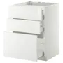 IKEA METOD МЕТОД / MAXIMERA МАКСИМЕРА, напольн шкаф / 3фронт пнл / 3ящика, белый / Рингхульт белый, 60x60 см 090.270.62 фото