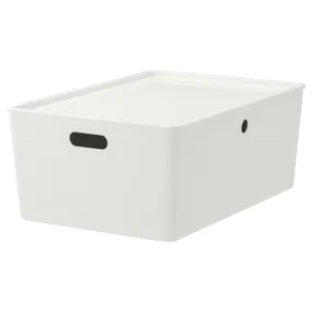 IKEA KUGGIS КУГГІС, коробка з кришкою, білий, 37x54x21 см 895.612.00 фото