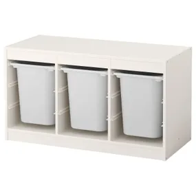 IKEA TROFAST ТРУФАСТ, комбінація для зберіган +контейнери, білий/білий, 99x44x56 см 491.234.05 фото