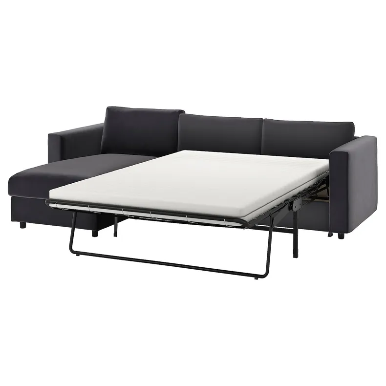 IKEA VIMLE ВИМЛЕ, 3-местный диван-кровать, с шезлонгом/Djuparp темно-серый 695.372.73 фото №1