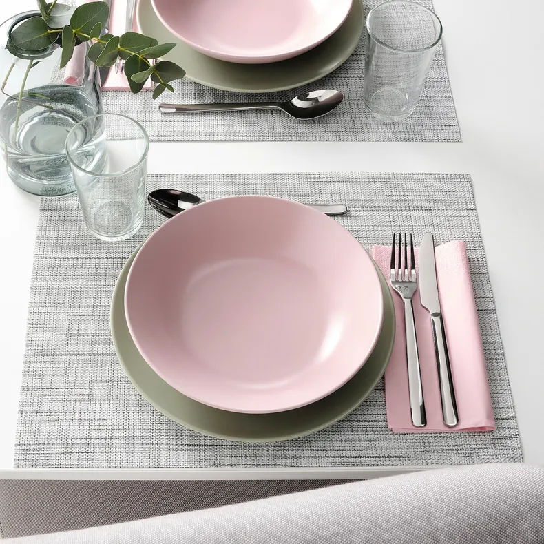 IKEA FÄRGKLAR ФЭРГКЛАР, тарелка глубокая, Матовый светло-розовый, 23 см 804.781.68 фото №3